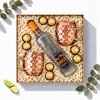 Geschenkbox Moscow Mule Erlebnis mit 9 Mile Vodka und zwei Moscow Mule Kupferbechern, Cocktail-Geschenk von oben