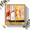 Geschenkbox Prickelnde Entspannung mit zwei Henkell Piccolo Sekt, Toffifee und Räucherstäbchen, Ansicht von oben