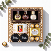 Geschenkbox Symphonie der Sinne mit Mozart Likör-Trio, Reber Mozartkugeln, Ferrero Rocher und Staud's Konfitüre, Ansicht von oben