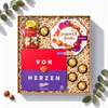Geschenkbox Von Herzen mit Milka „Von Herzen“ Pralinés, Merci und Heindl Schoko Fouree, Ansicht von oben