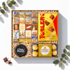 Geschenkbox Wiener Gruß mit Wien Schokolade-Naps, Toblerone, Ferrero Rocher und Staud's Konfitüre, Ansicht von oben